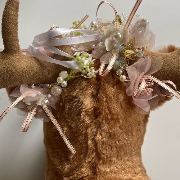 Deer Whimsical Plush Wall Mount with Floral Crown - Picture 10 of 15